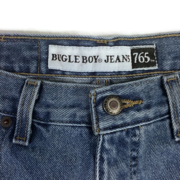 Vintage Bugle Boy 765 Medium Wash Flat Front Denim Jean Shorts Mens Size 32 x 11 - Picture 11 of 14